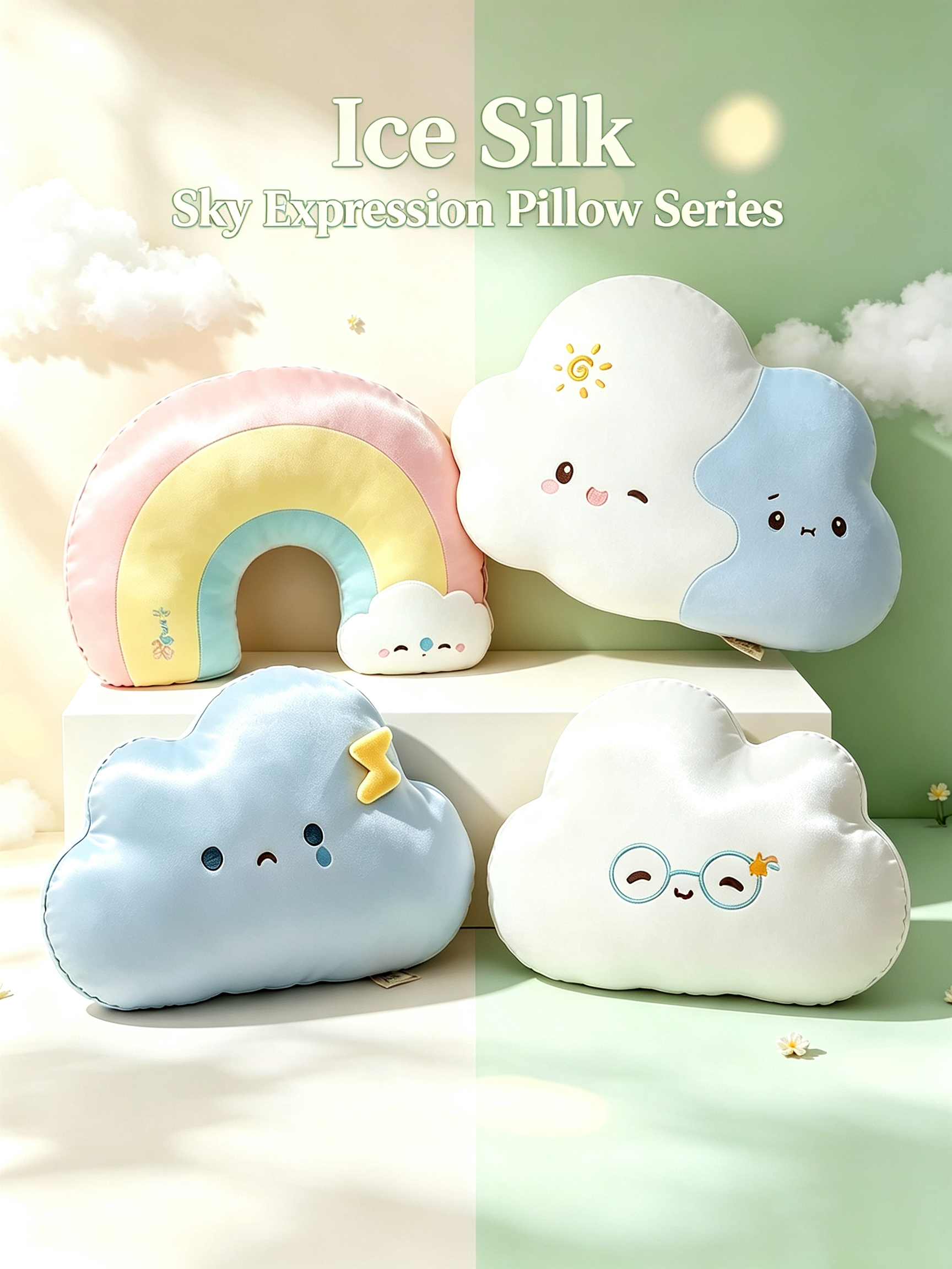 Ice Silk Sky Expression Pillow Series