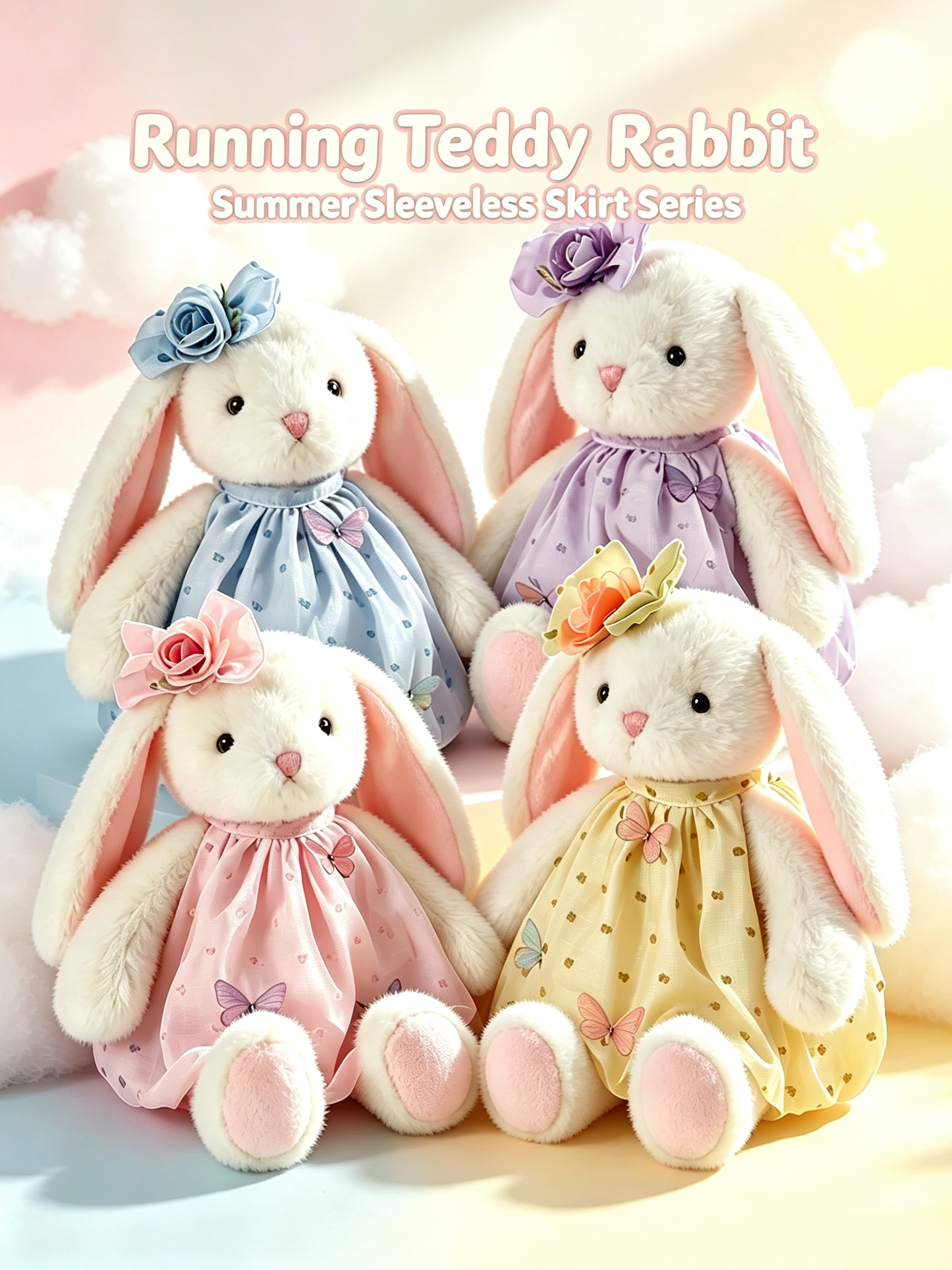 Running Teddy Rabbit - Summer Sleeveless Skirt Series