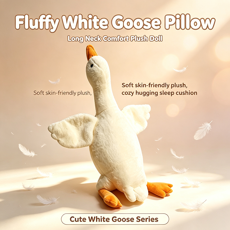 Fluffy White Goose Pillow