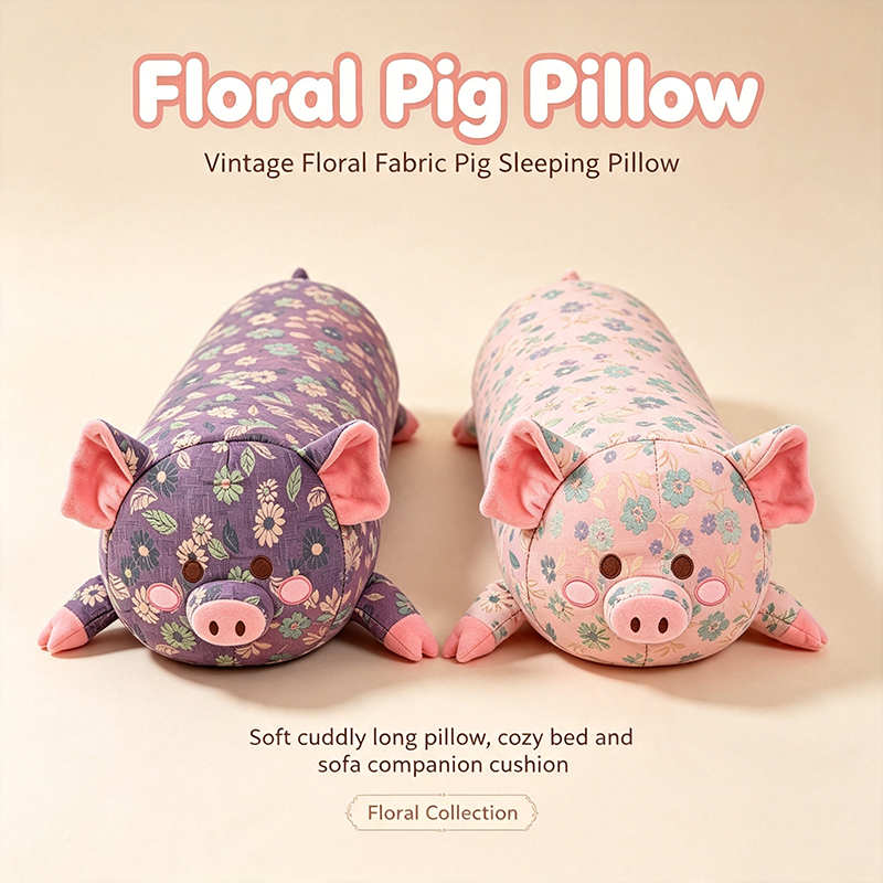 Floral Pig Pillow